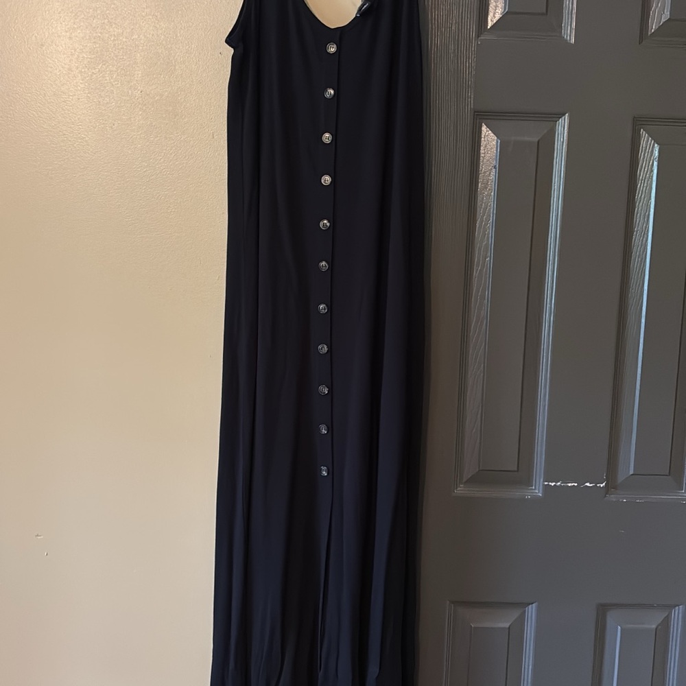 Karen Kane Navy Button-Down Maxi Dress